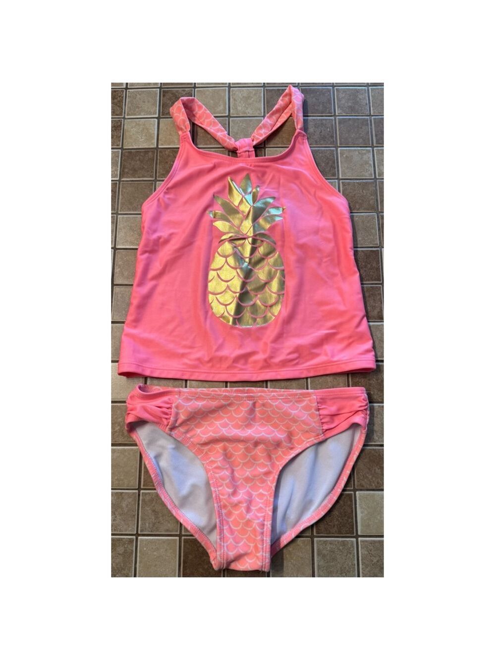 Girls Cat & Jack Swimsuit Size M (7/8) Pink Pineapple